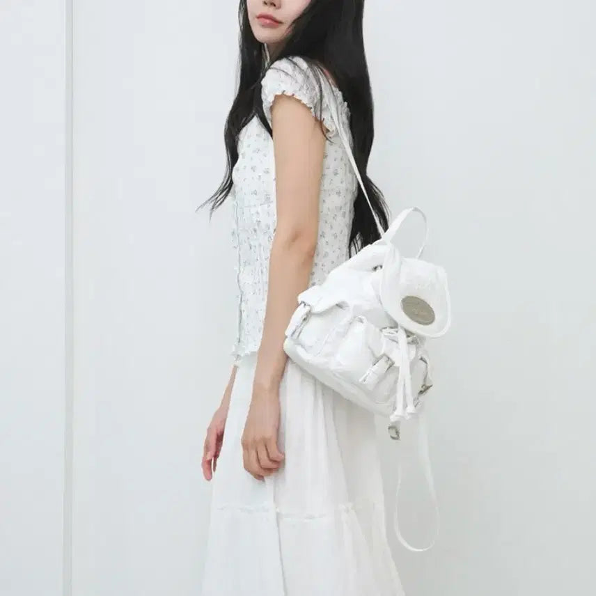 [BUNJANG] lotsyou Nostalgia Chubby Backpack White / 라츠유 미니백팩 화이트 lotsyou_Nostalgia chubby Ba