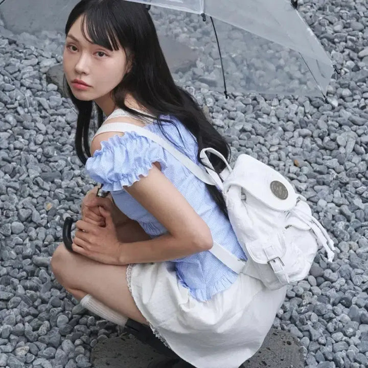 [BUNJANG] lotsyou Nostalgia Chubby Backpack White / 라츠유 미니백팩 화이트 lotsyou_Nostalgia chubby Ba