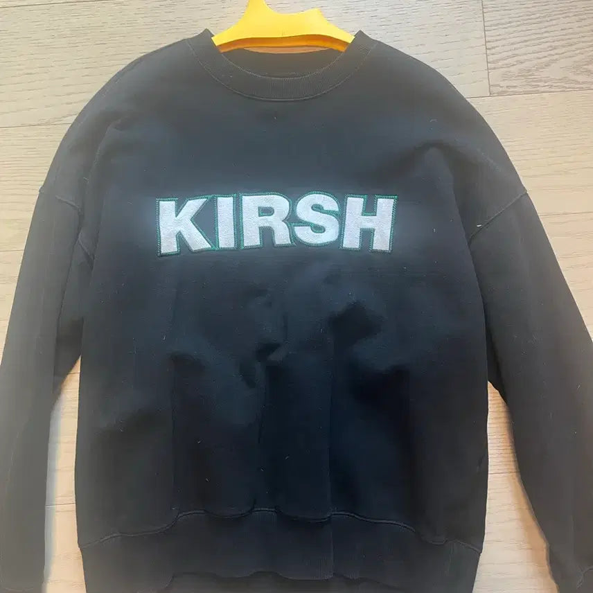 [BUNJANG] Kirsh Black Logo Sweatshirt / 키르시 블랙 로고 맨투맨 1사이즈