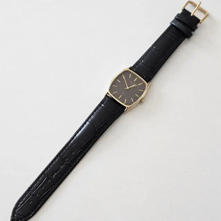 [BUNJANG] Vintage Citizen Quartz Black Leather Watch / 빈티지 시티즌 쿼츠 블랙 가죽 시계