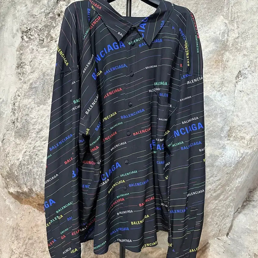 [BUNJANG] Balenciaga Multi Logo Long Sleeve Blouse / 발렌시아가 멀티 로고 롱슬리브 블라우스