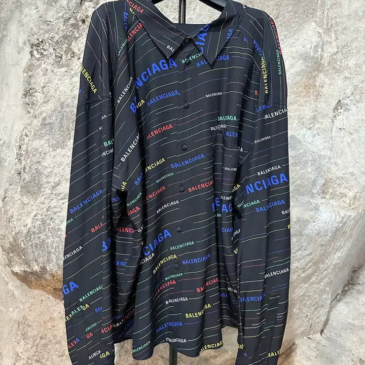 [BUNJANG] Balenciaga Multi Logo Long Sleeve Blouse / 발렌시아가 멀티 로고 롱슬리브 블라우스