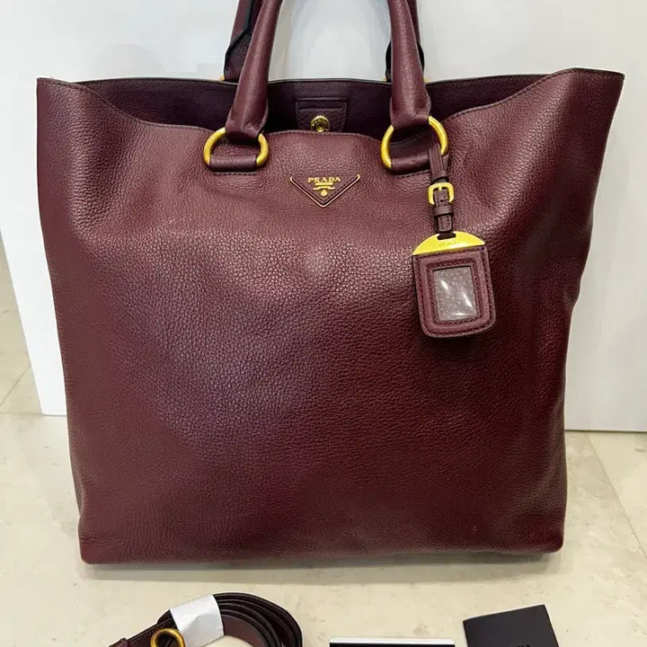 [BUNJANG] Prada Vitello Daino Tote Bag / 프라다 비텔로 다이노 토트백_그라나토(풀패키지)