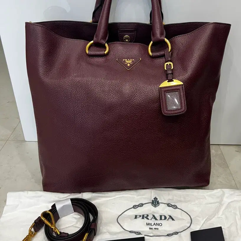 [BUNJANG] Prada Vitello Daino Tote Bag / 프라다 비텔로 다이노 토트백_그라나토(풀패키지)