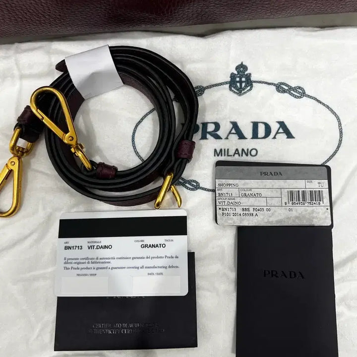 [BUNJANG] Prada Vitello Daino Tote Bag / 프라다 비텔로 다이노 토트백_그라나토(풀패키지)