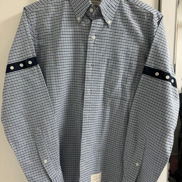 [BUNJANG] Thom Browne Check Shirt / 톰브라운 체크 셔츠 완장 디테일 셔츠 , 백화점상품