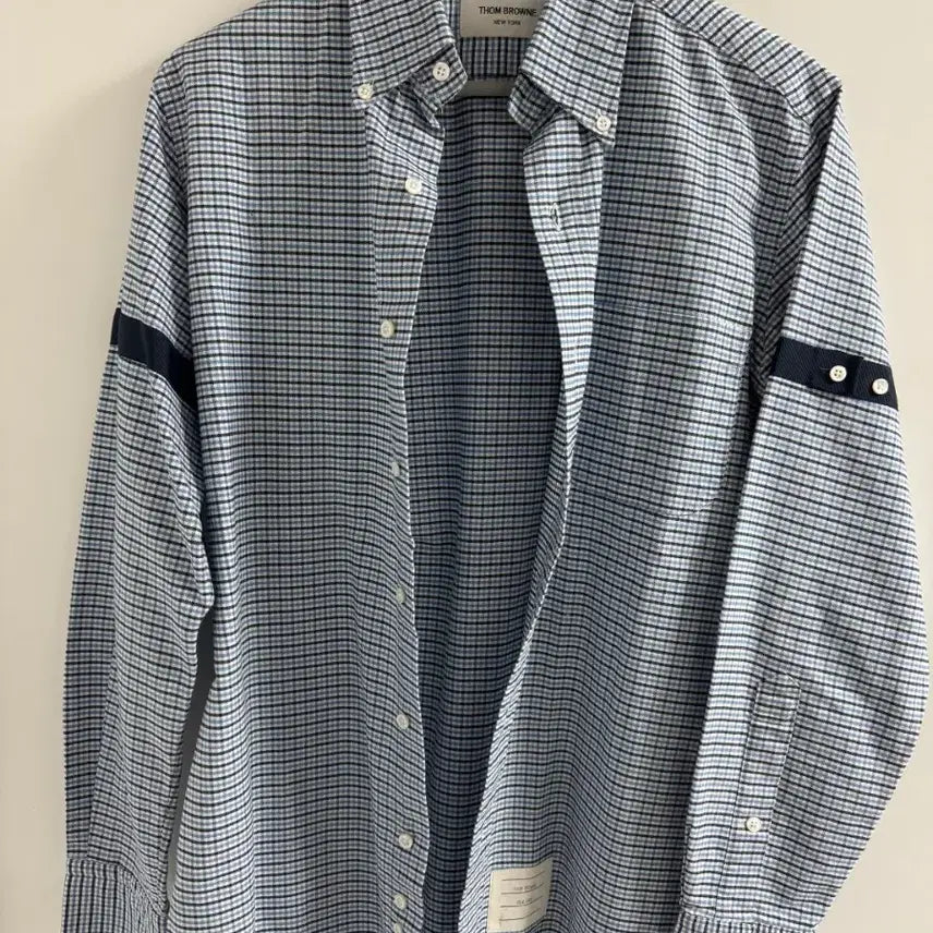 [BUNJANG] Thom Browne Check Shirt / 톰브라운 체크 셔츠 완장 디테일 셔츠 , 백화점상품