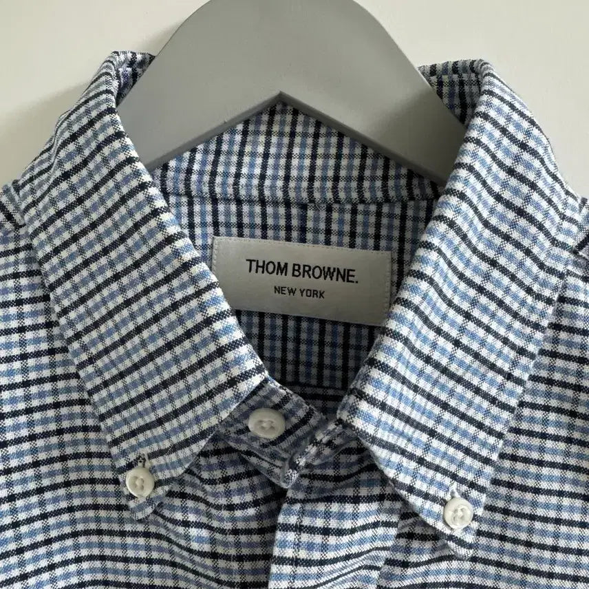 [BUNJANG] Thom Browne Check Shirt / 톰브라운 체크 셔츠 완장 디테일 셔츠 , 백화점상품