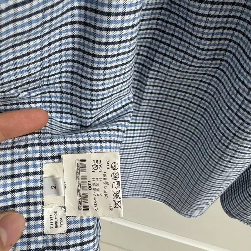 [BUNJANG] Thom Browne Check Shirt / 톰브라운 체크 셔츠 완장 디테일 셔츠 , 백화점상품