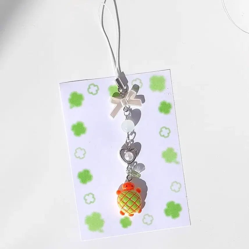 [BUNJANG] Melon Bread Turtle Bead Keyring / 메론빵 거북이 비즈키링