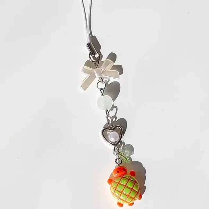 [BUNJANG] Melon Bread Turtle Bead Keyring / 메론빵 거북이 비즈키링