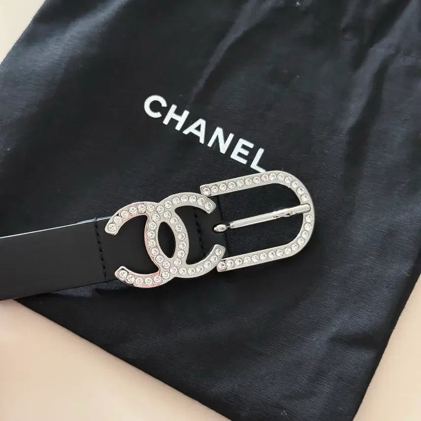 [BUNJANG] Chanel Cubic Leather Belt / 샤넬 큐빅 가죽 벨트