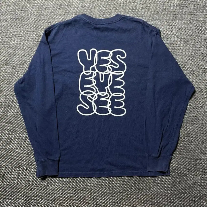 [BUNJANG] YesEyeSee Navy Long Sleeve M / YesEyeSee 예스아이씨 로고 네이비 롱슬리브 M