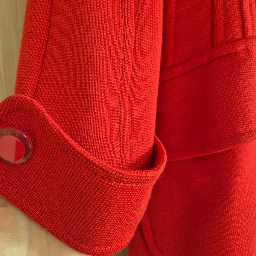 [BUNJANG] Red Knit Long Coat / 사용감제로 레드 니트 롱코트