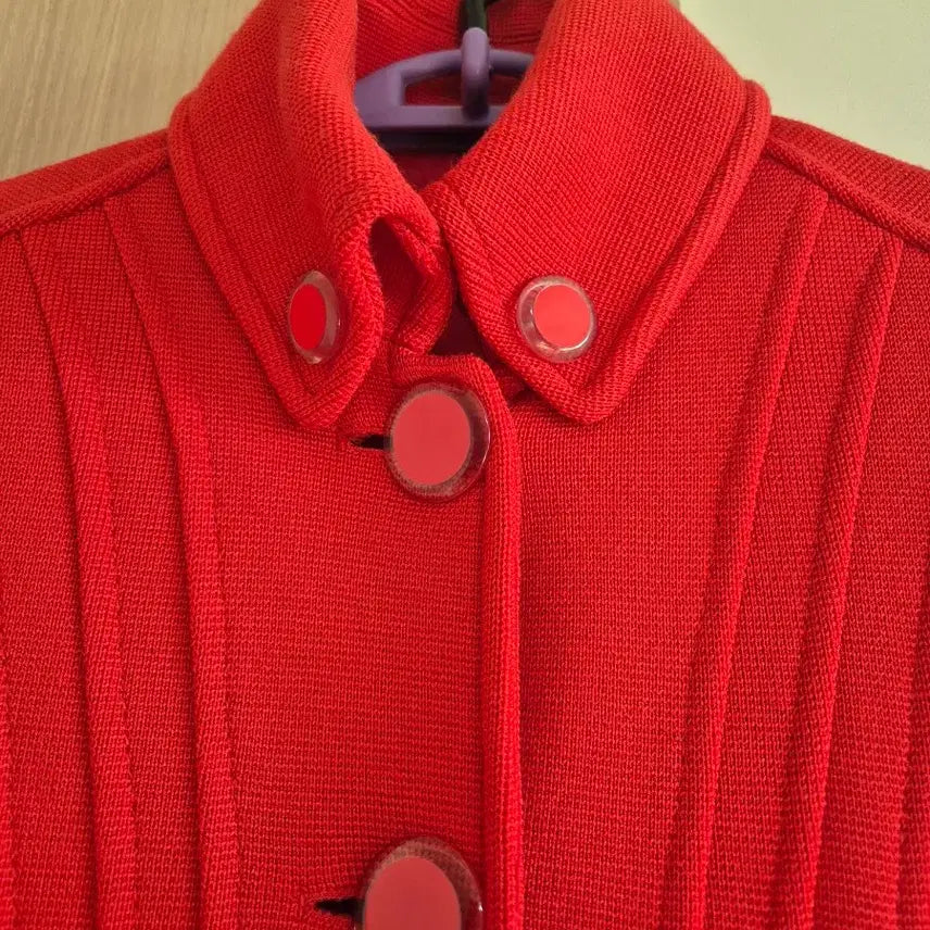 [BUNJANG] Red Knit Long Coat / 사용감제로 레드 니트 롱코트