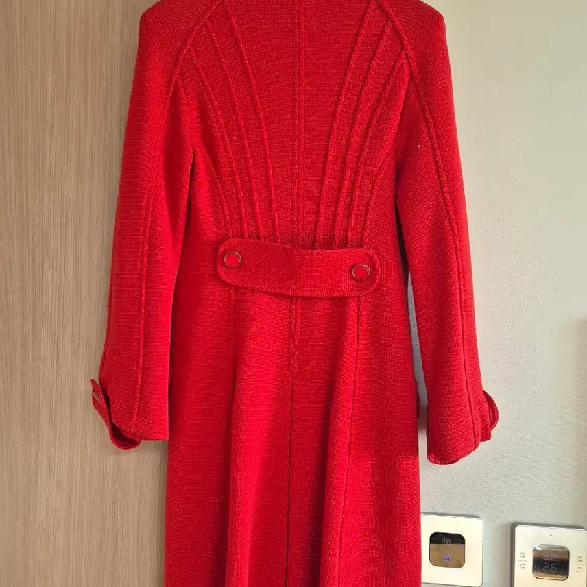 [BUNJANG] Red Knit Long Coat / 사용감제로 레드 니트 롱코트