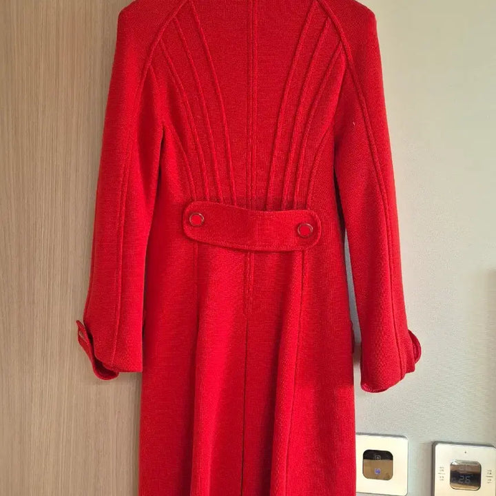 [BUNJANG] Red Knit Long Coat / 사용감제로 레드 니트 롱코트