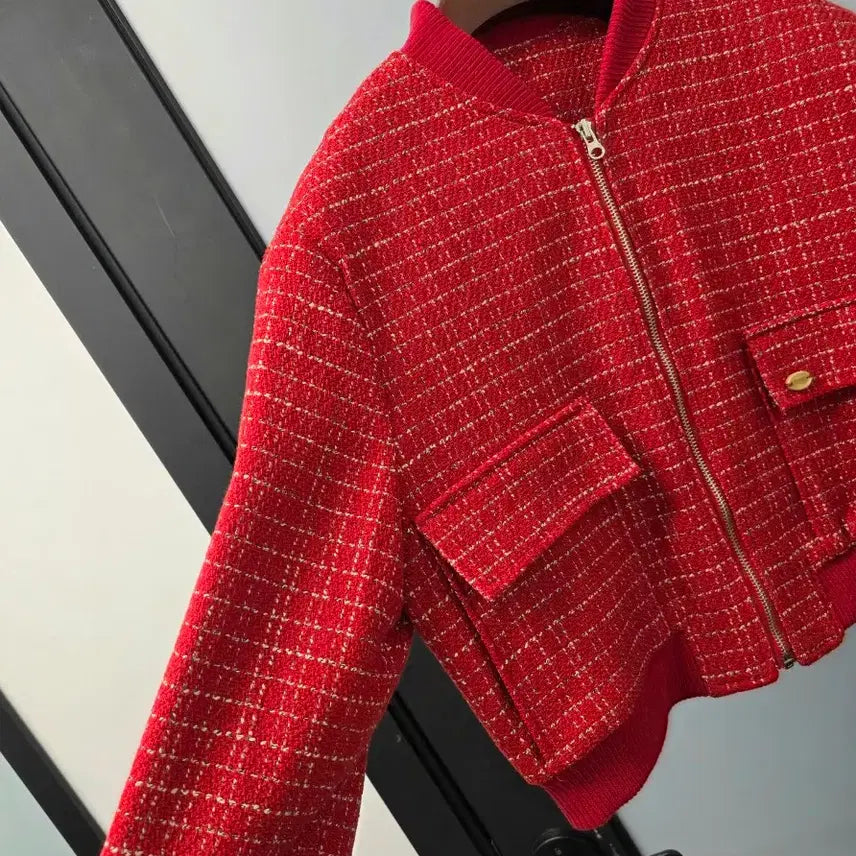 [BUNJANG] Likebam Tweed Short Blouson / 라이크뱀 트위드 숏 블루종