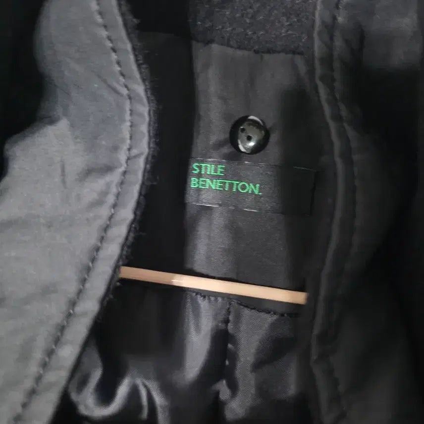 [BUNJANG] Benetton Black Parka Coat / 베네통블랙야상코트