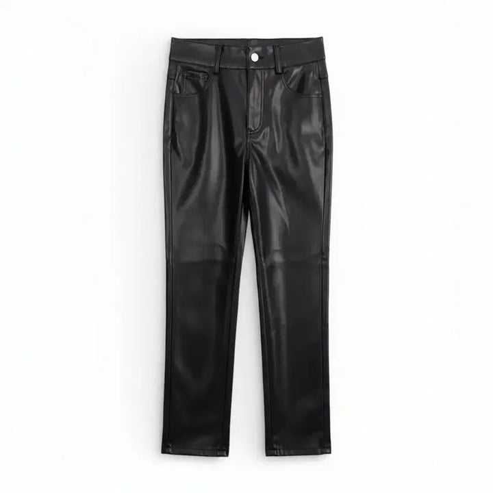 [BUNJANG] LaLaZhang Gold Embellished Leather Pants / 여성M/ 텍새 라라장 금장식 레더팬츠