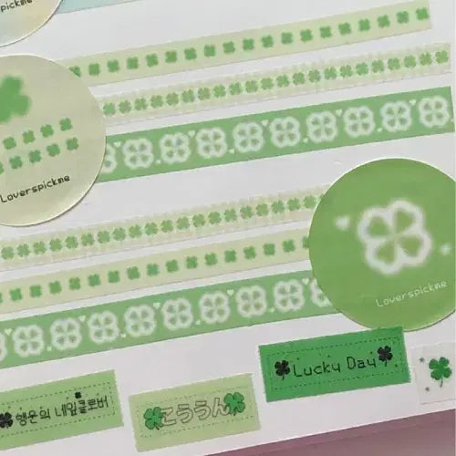 [BUNJANG] Lovers Pick Me Clover Washi Tape Set / 러버스픽미 클로버 마테 2종