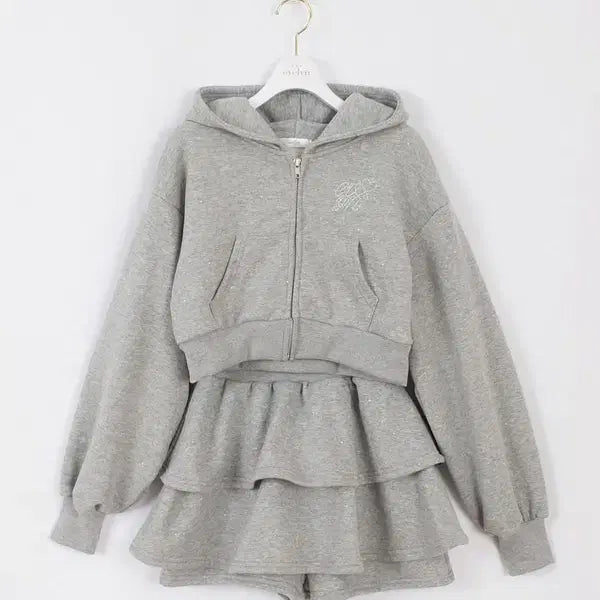 [BUNJANG] Evelyn Logo Bijou Sweat Set / 에블린 evelyn 로고 비쥬 스웻 셋업