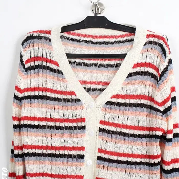 [BUNJANG] Nain Stripe Crop Cardigan / 여성F/ 나인 신품급 스트라이프 크롭 가디건