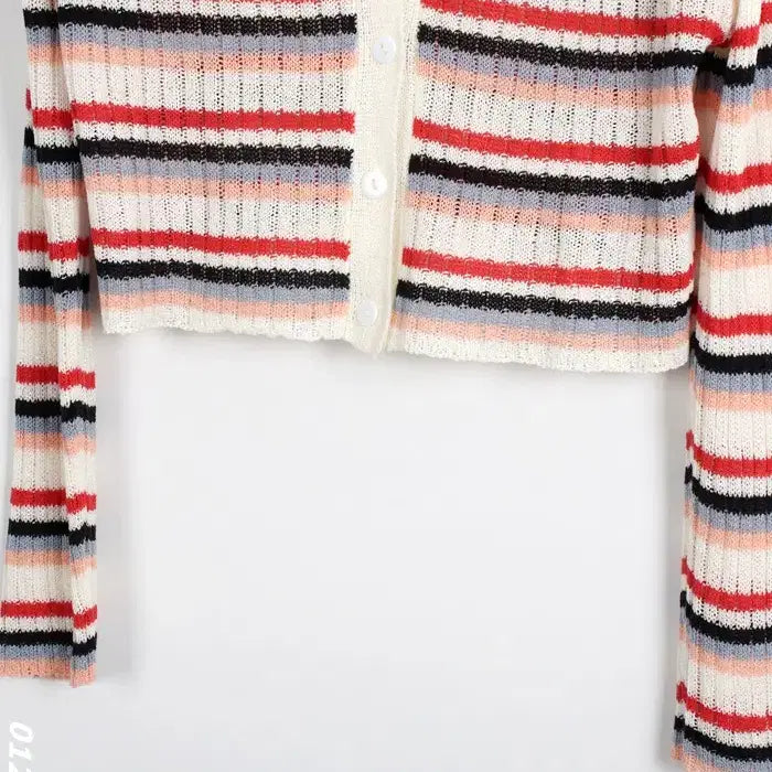 [BUNJANG] Nain Stripe Crop Cardigan / 여성F/ 나인 신품급 스트라이프 크롭 가디건