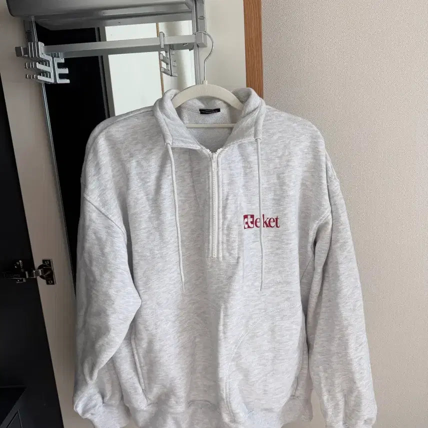 [BUNJANG] TeKet Half Zip-up Sweatshirt Melange / 테켓 하프 집업 맨투맨 멜란지