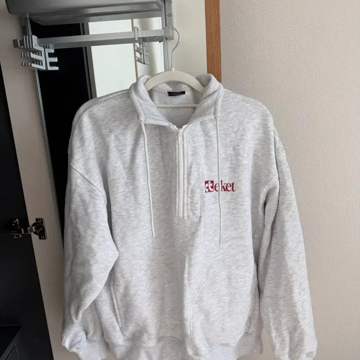 [BUNJANG] TeKet Half Zip-up Sweatshirt Melange / 테켓 하프 집업 맨투맨 멜란지