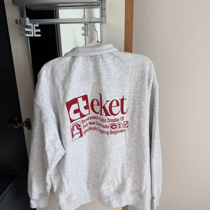 [BUNJANG] TeKet Half Zip-up Sweatshirt Melange / 테켓 하프 집업 맨투맨 멜란지