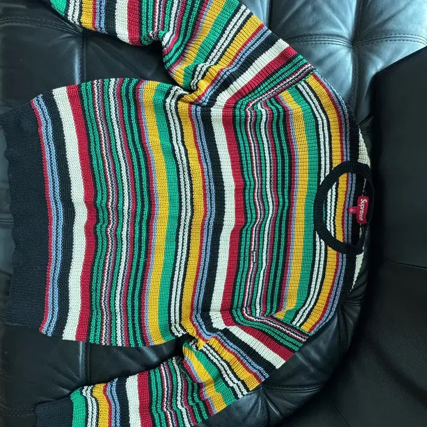 [BUNJANG] Supreme Small Box Ribbed Sweater Multi Color (Size L) / [L] 슈프림 스몰 박스 립드 스웨터 멀티 컬러