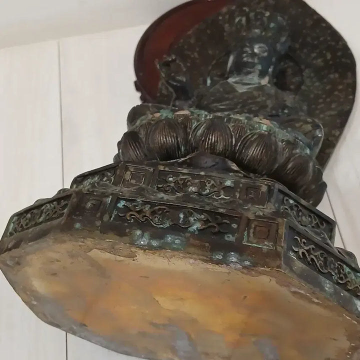 [BUNJANG] Bronze Seated Buddha Bodhisattva Statue / 불교미슬품 청동좌불보살상