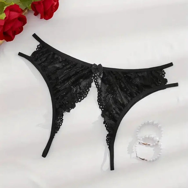[BUNJANG] Sexy Black Slit Panties (M Size) / 섹시 여성 블랙 트임 팬티 M 사이즈