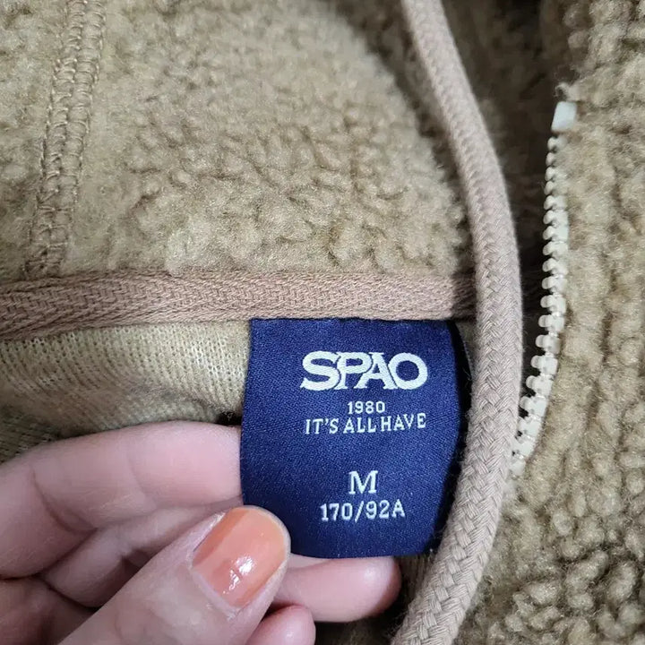 [BUNJANG] Spao Fleece Hooded Anorak Jacket (Men's M) / 스파오 뽀글이 후드 아노락 점퍼 남성 M