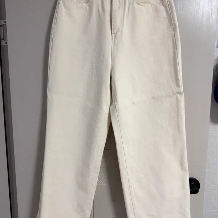 [BUNJANG] Basic Cotton Wide Pants (Cream) - Unused / 베이직 코튼 와이드 팬츠(크림색) *미사용*