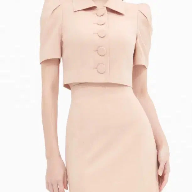 [BUNJANG] AVV Two-Piece Set Peach Beige 55 / 아보아보 투피스 셋업 피치베이지 55
