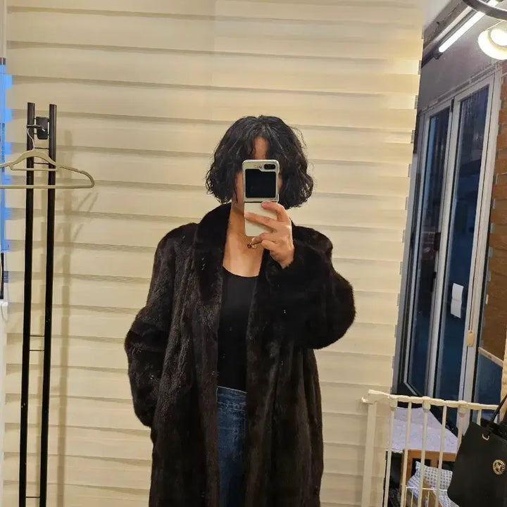 [BUNJANG] Jindo Mink American Long Coat / 진도 밍크 아메리칸 롱