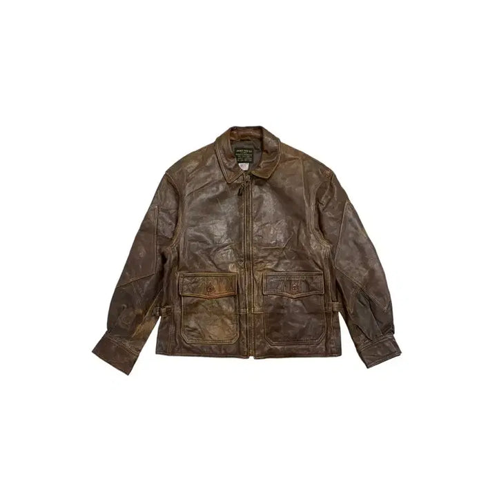 [BUNJANG] Avirex G-8 Two-Pocket Leather Jacket / 아비렉스 G-8 투포켓 레더 자켓