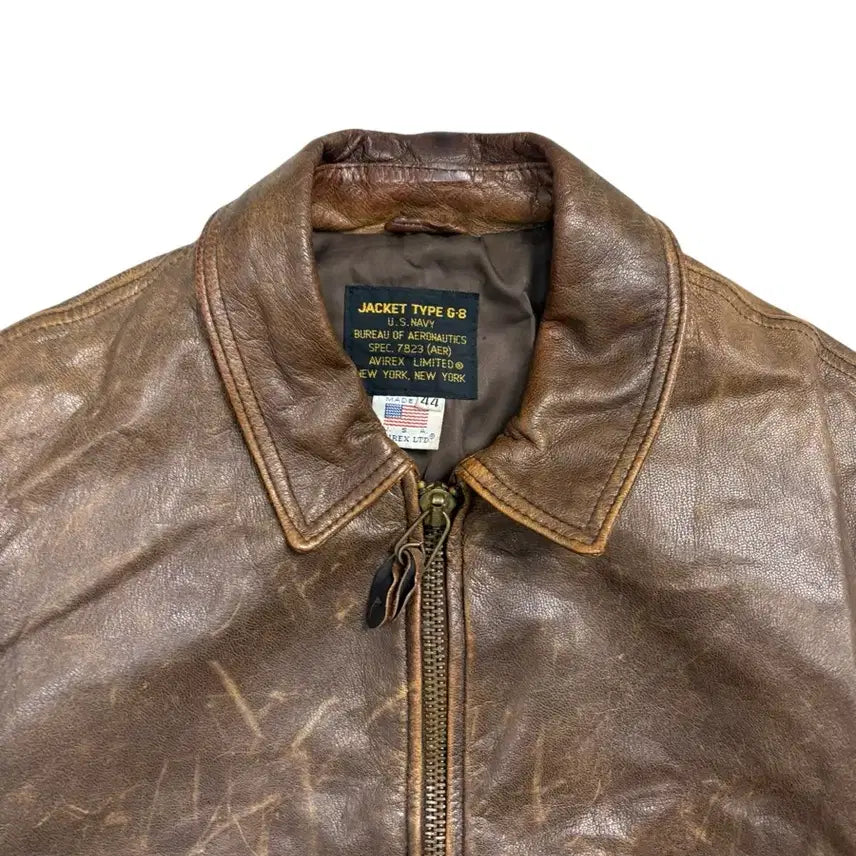 [BUNJANG] Avirex G-8 Two-Pocket Leather Jacket / 아비렉스 G-8 투포켓 레더 자켓