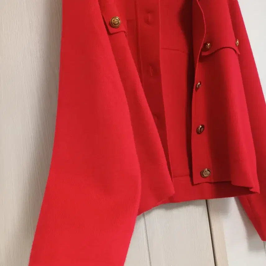 [BUNJANG] Red Tweed Jacket / 레드 배색 카라 트위드 자켓/ 고급소재