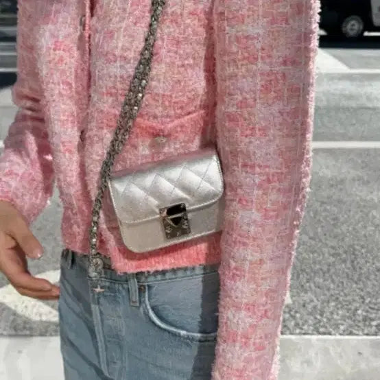 [BUNJANG] MY NMIXX Lily Chain Mini Crossbody Bag Silver / 마이아이코 릴리 체인 미니 크로스백 실버