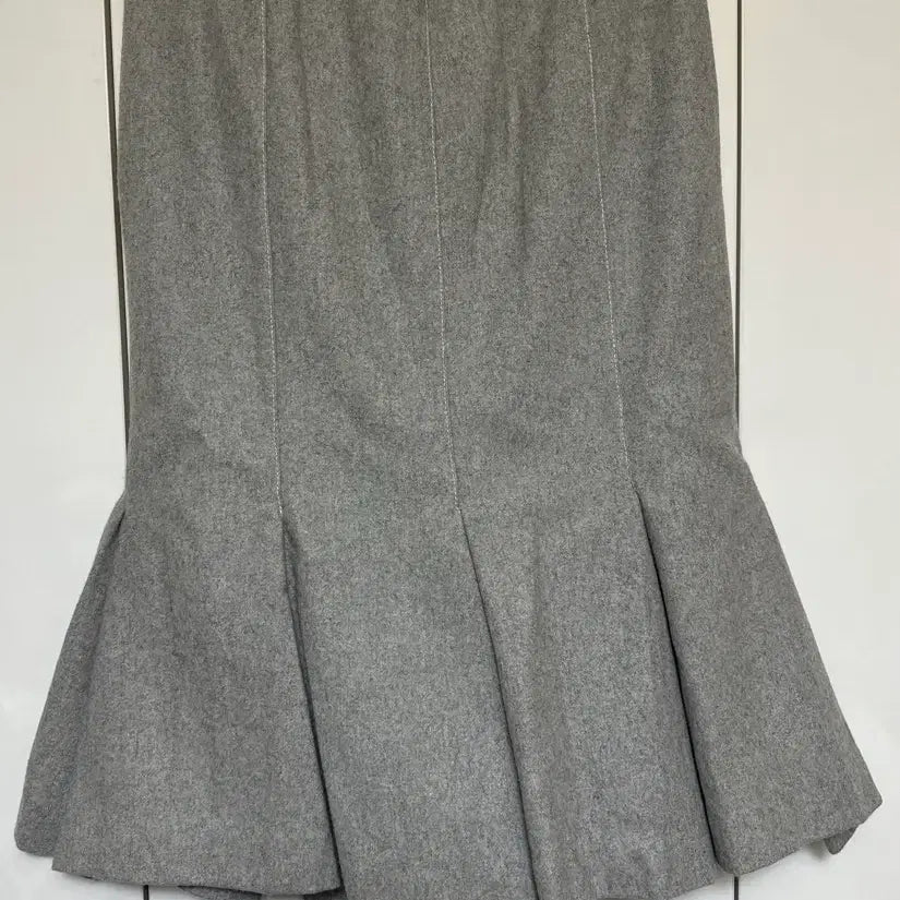 [BUNJANG] Sacai Wool Asymmetric Midi Skirt / 사카이모직 언발란스 울스커트 그레이