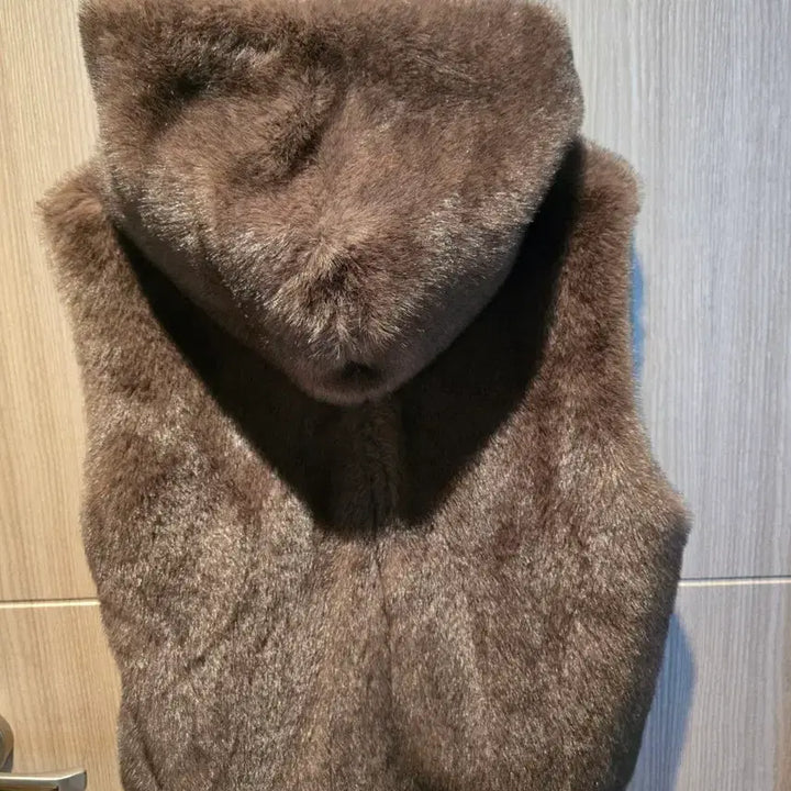 [BUNJANG] Forest Paper Fur Hood Vest / 포레스트 퍼 후드베스트