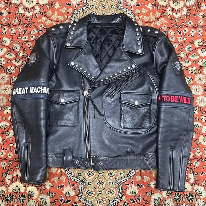 [BUNJANG] RBC Vintage Studded D-Pocket Double Rider Jacket / [L] RBC 빈티지 스터드 D포켓 더블 라이더 자켓