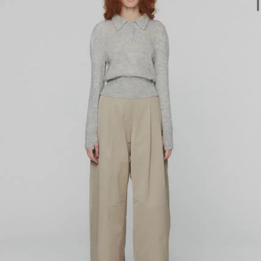 [BUNJANG] AMOMENTO Sheer Collar Knit Top / 아모멘토 시어 카라 니트