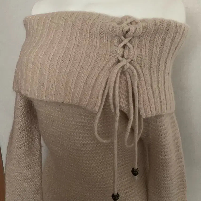 [BUNJANG] Vintage Off-Shoulder Knit Dress / 빈티지 오프숄더 니트 원피스