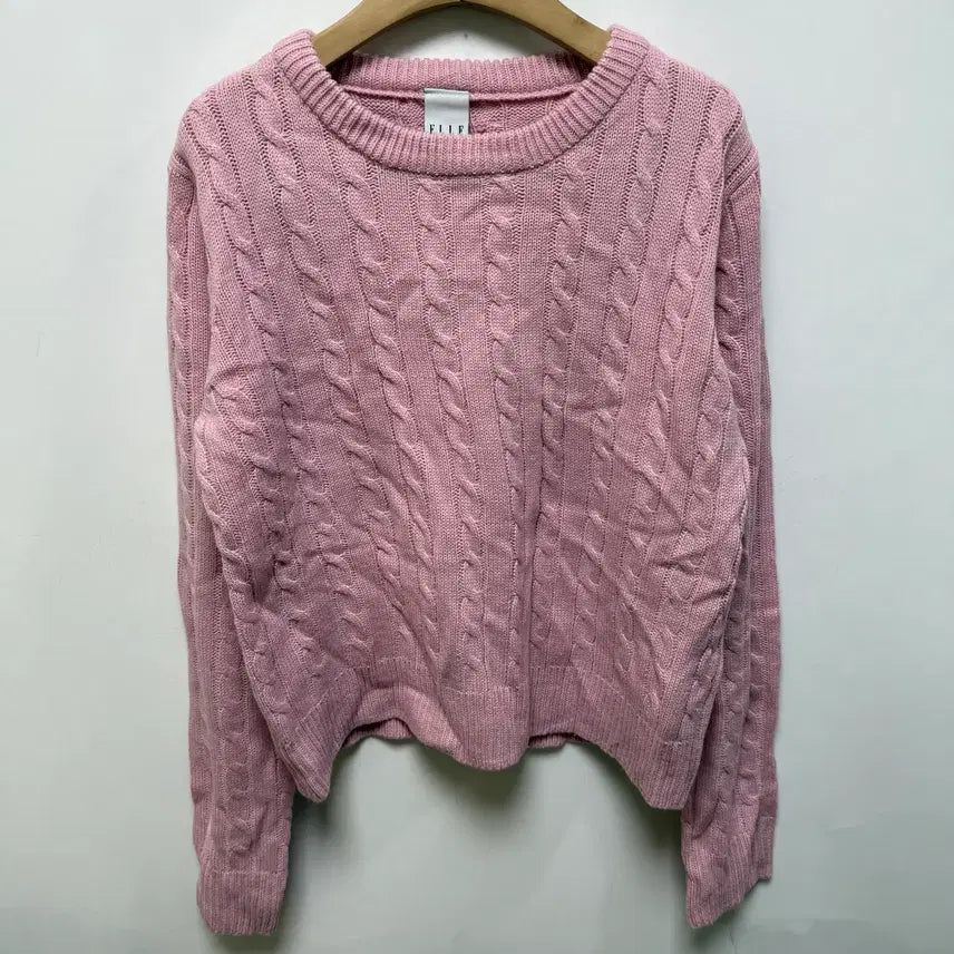 [BUNJANG] Elle Cable Knit Sweater L / (230) 엘르 꽈배기 니트