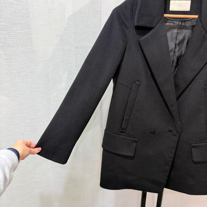 [BUNJANG] KUHO Cashmere 100 Black Jacket / KUHO 구호 캐시미어 100 블랙자켓 블랙코트 자켓 4155