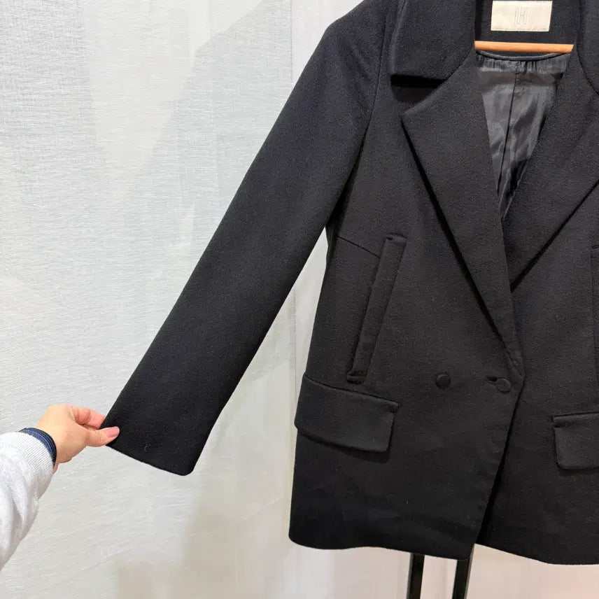 [BUNJANG] KUHO Cashmere 100 Black Jacket / KUHO 구호 캐시미어 100 블랙자켓 블랙코트 자켓 4155